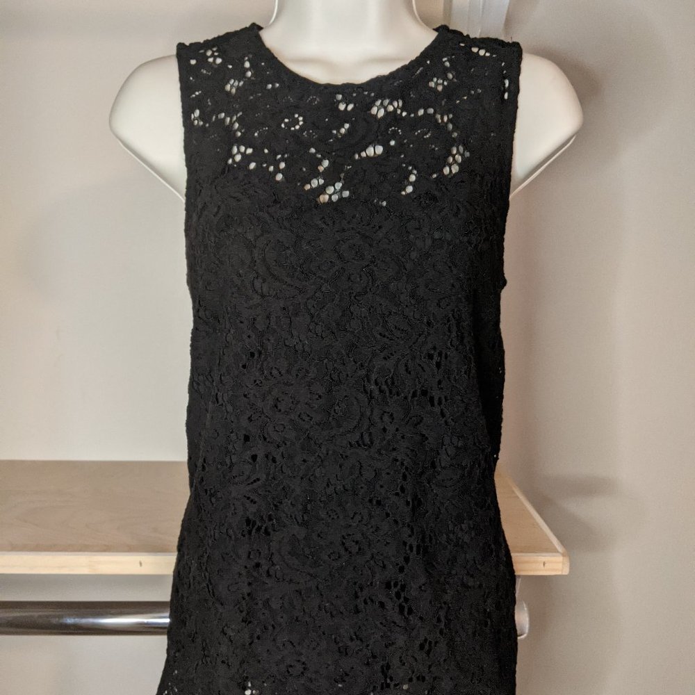H&M Black Lace Sleeveless Blouse